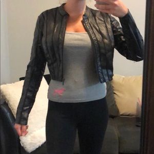 Arden B Cropped faux leather jacket